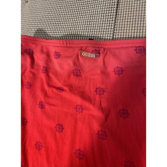 Guess Full Skirt Spring Summer‎ Pull On 100% Nylon Orange Red Medium - Picture 3 of 5